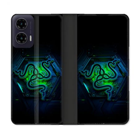 Housse cuir portefeuille Pour Motorola G35 5G Razer