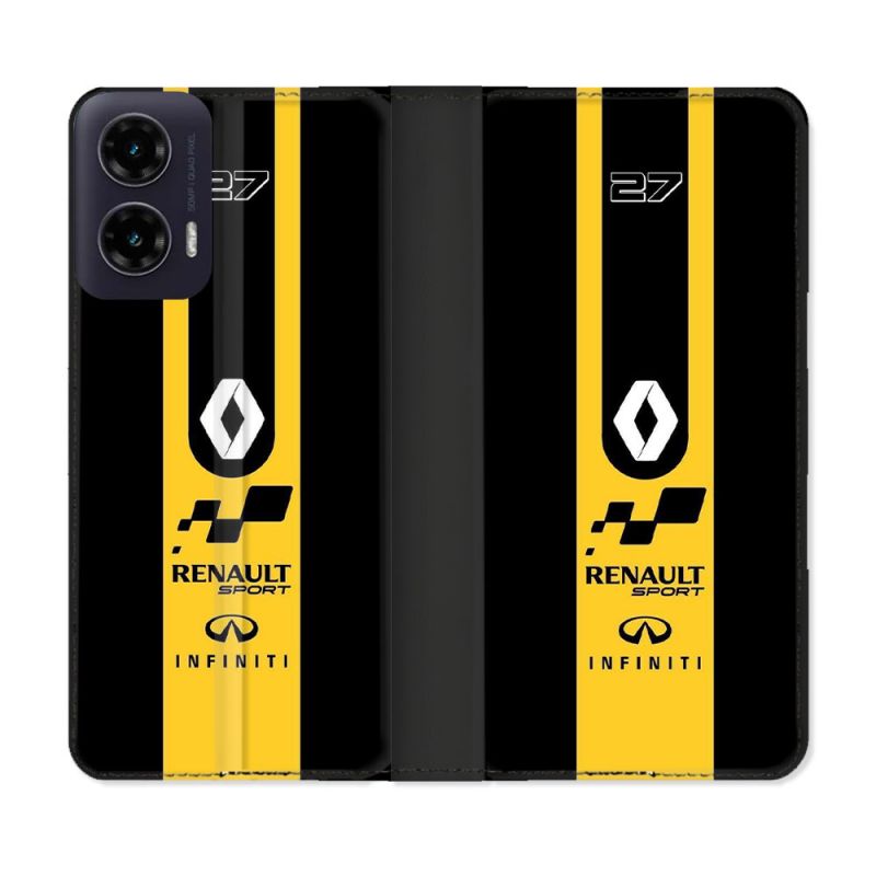 Housse cuir portefeuille Pour Motorola G35 5G Renault