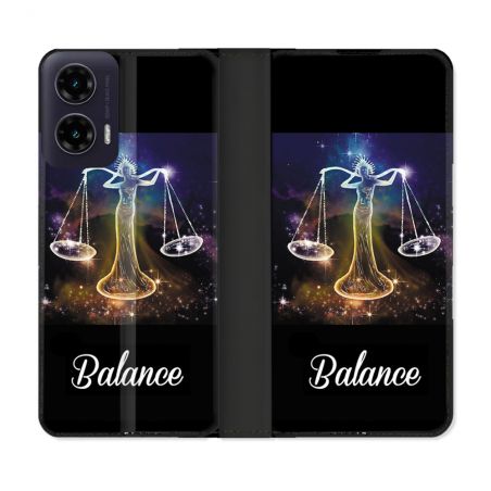 Housse cuir portefeuille Pour Motorola G35 5G Signe Zodiaque 2 Balance