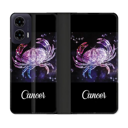 Housse cuir portefeuille Pour Motorola G35 5G Signe Zodiaque 2 Cancer