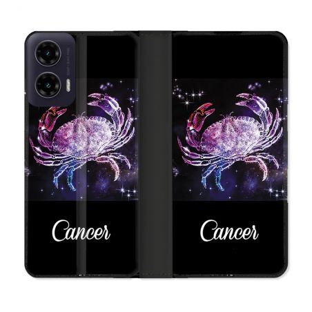 Housse cuir portefeuille Pour Motorola G35 5G Signe Zodiaque 2 Cancer