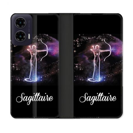 Housse cuir portefeuille Pour Motorola G35 5G Signe Zodiaque 2 Sagittaire