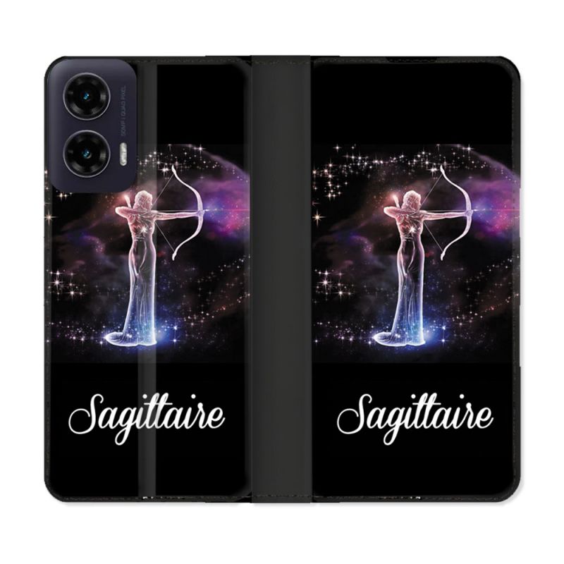 Housse cuir portefeuille Pour Motorola G35 5G Signe Zodiaque 2 Sagittaire