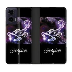 Housse cuir portefeuille Pour Motorola G35 5G Signe Zodiaque 2 Scorpion