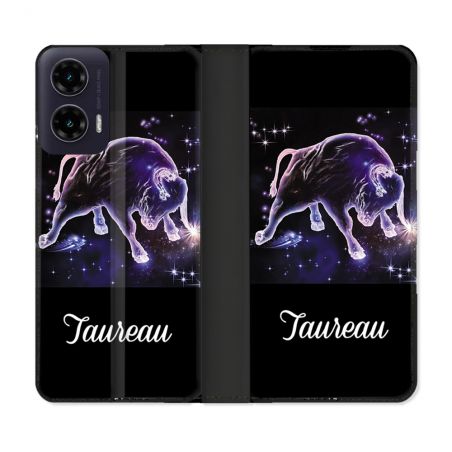 Housse cuir portefeuille Pour Motorola G35 5G Signe Zodiaque 2 Taureau