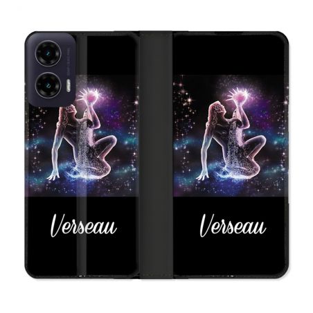 Housse cuir portefeuille Pour Motorola G35 5G Signe Zodiaque 2 Verseau