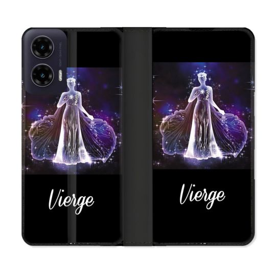 Housse cuir portefeuille Pour Motorola G35 5G Signe Zodiaque 2 Vierge
