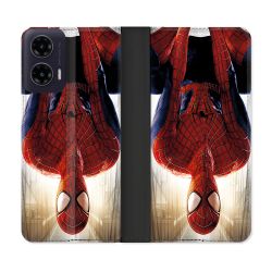 Housse cuir portefeuille Pour Motorola G35 5G Spiderman Invers