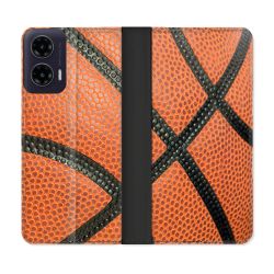 Housse cuir portefeuille Pour Motorola G35 5G Sport Ballon Basket