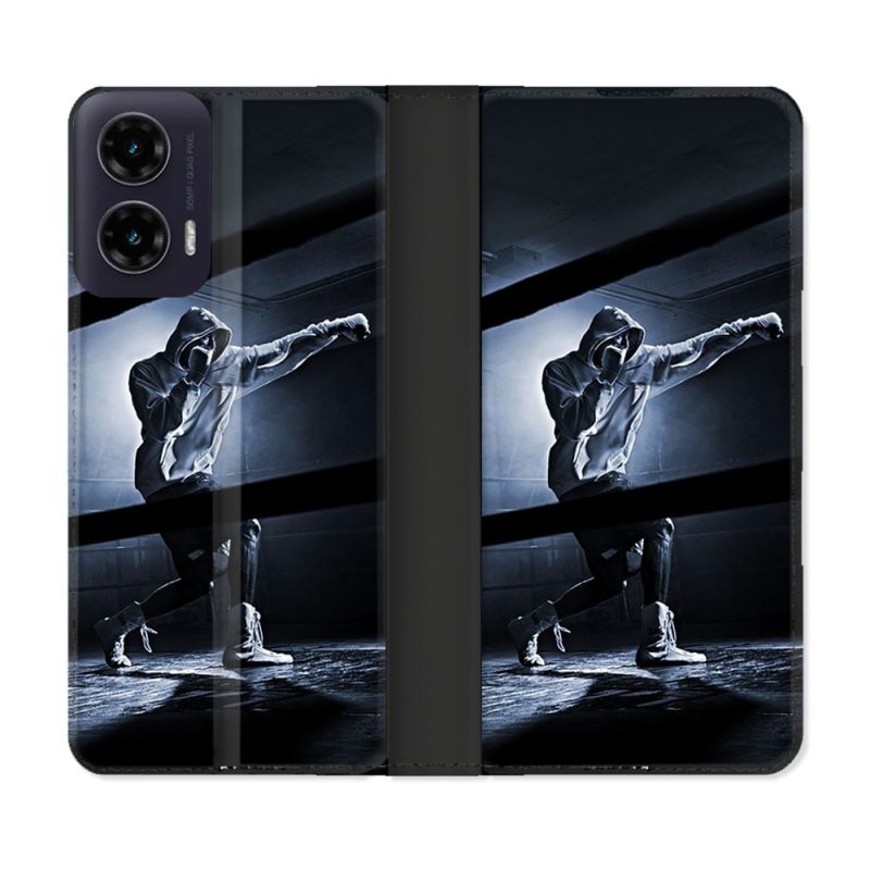 Housse cuir portefeuille Pour Motorola G35 5G Sport Boxe Poing