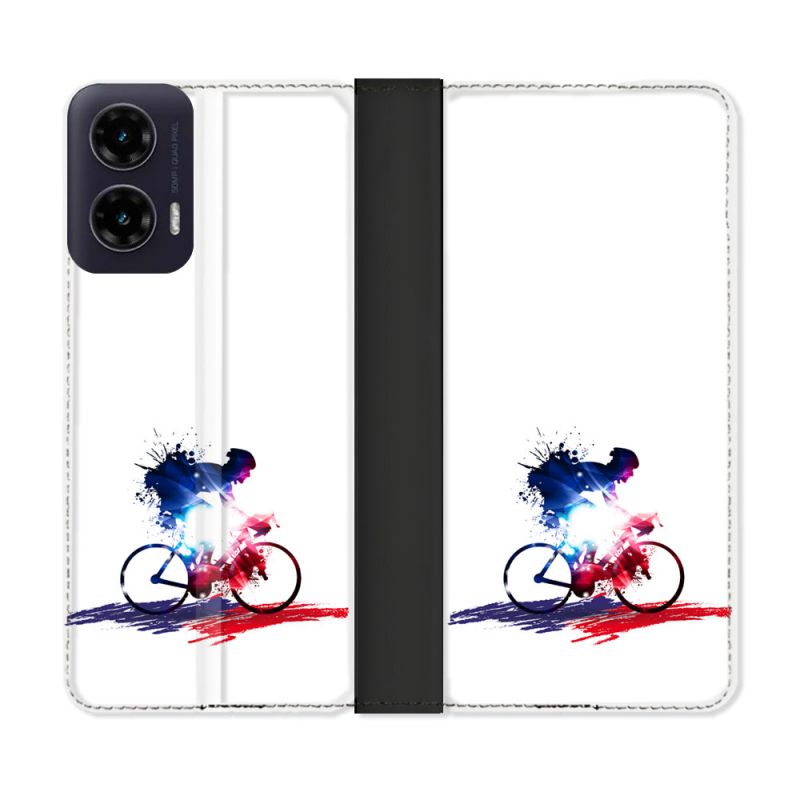 Housse cuir portefeuille Pour Motorola G35 5G Sport Cyclisme France