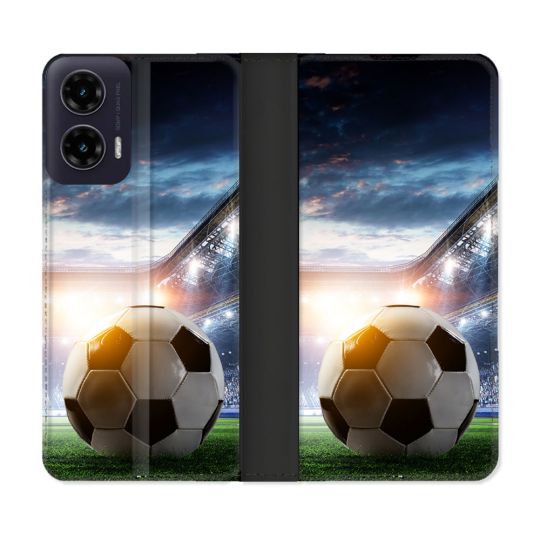 Housse cuir portefeuille Pour Motorola G35 5G Sport Football Stade