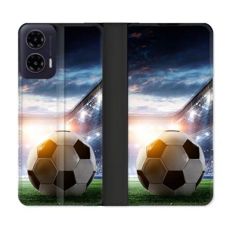 Housse cuir portefeuille Pour Motorola G35 5G Sport Football Stade
