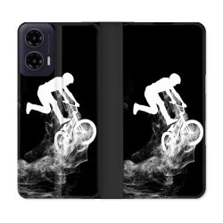 Housse cuir portefeuille Pour Motorola G35 5G Sport VTT Noir