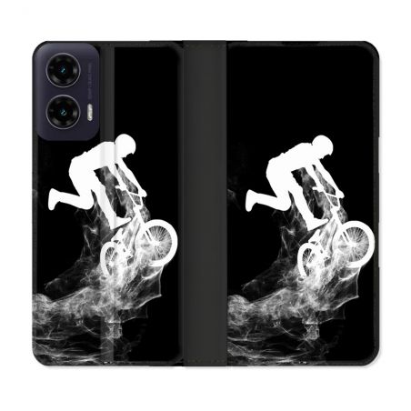 Housse cuir portefeuille Pour Motorola G35 5G Sport VTT Noir