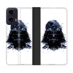Housse cuir portefeuille Pour Motorola G35 5G Star Wars - Dark Vador Blanc