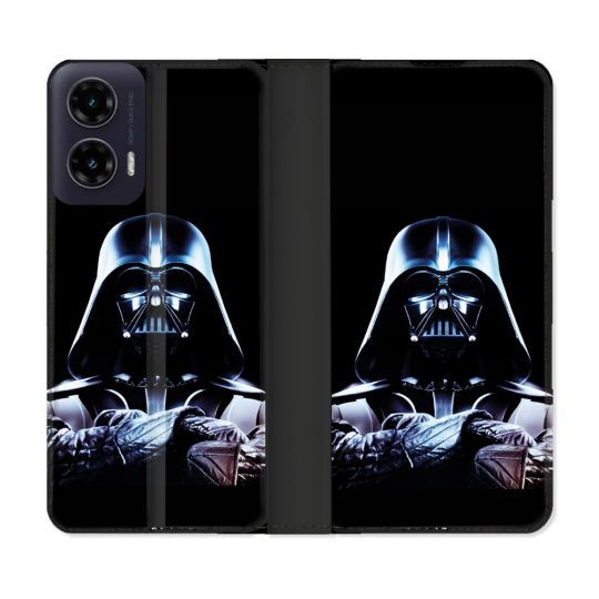 Housse cuir portefeuille Pour Motorola G35 5G Star Wars - Dark Vador Noir