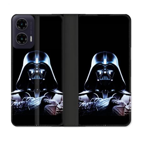Housse cuir portefeuille Pour Motorola G35 5G Star Wars - Dark Vador Noir