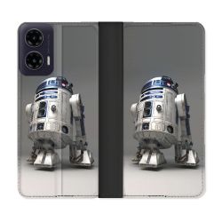 Housse cuir portefeuille Pour Motorola G35 5G Star Wars - R2D2