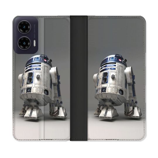 Housse cuir portefeuille Pour Motorola G35 5G Star Wars - R2D2