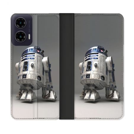Housse cuir portefeuille Pour Motorola G35 5G Star Wars - R2D2