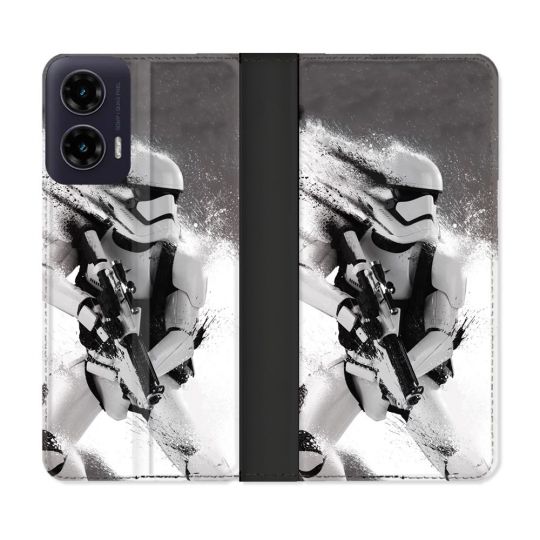 Housse cuir portefeuille Pour Motorola G35 5G Star Wars - Trooper