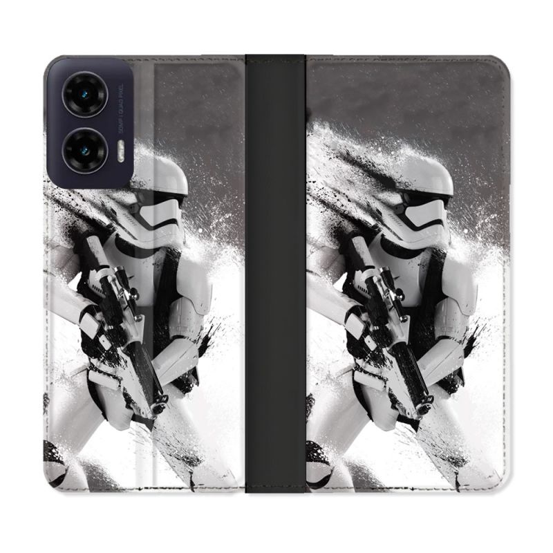 Housse cuir portefeuille Pour Motorola G35 5G Star Wars - Trooper