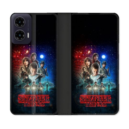 Housse cuir portefeuille Pour Motorola G35 5G Stranger Things Affiche 1