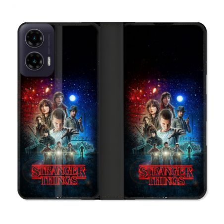 Housse cuir portefeuille Pour Motorola G35 5G Stranger Things Affiche 1