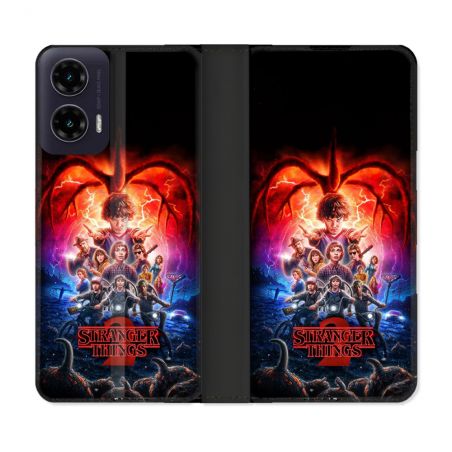 Housse cuir portefeuille Pour Motorola G35 5G Stranger Things Affiche 2