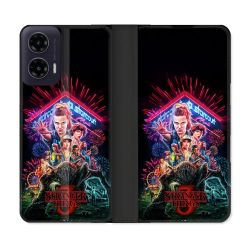 Housse cuir portefeuille Pour Motorola G35 5G Stranger Things Affiche 3