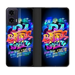 Housse cuir portefeuille Pour Motorola G35 5G Street Art Rap