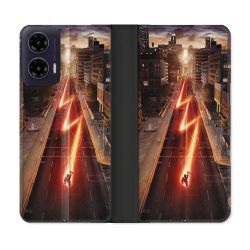 Housse cuir portefeuille Pour Motorola G35 5G The Flash City