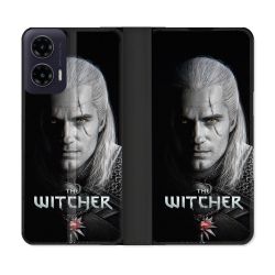 Housse cuir portefeuille Pour Motorola G35 5G The Witcher Noir