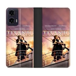 Housse cuir portefeuille Pour Motorola G35 5G Titanic