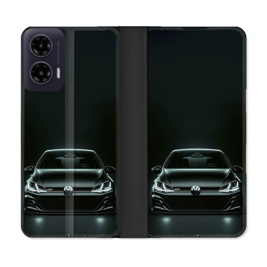 Housse cuir portefeuille Pour Motorola G35 5G Volkwagen Golf GTI