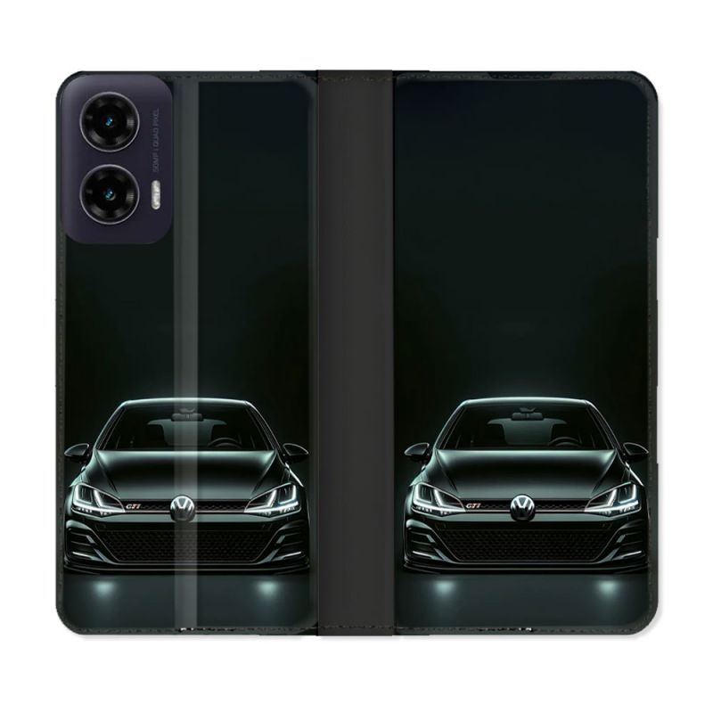 Housse cuir portefeuille Pour Motorola G35 5G Volkwagen Golf GTI