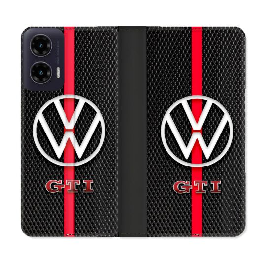 Housse cuir portefeuille Pour Motorola G35 5G Volkwagen Line