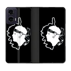Housse cuir portefeuille Pour Motorola G35 5G Voyage Corse Noir