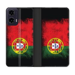 Housse cuir portefeuille Pour Motorola G35 5G Voyage Portugal Drapeau