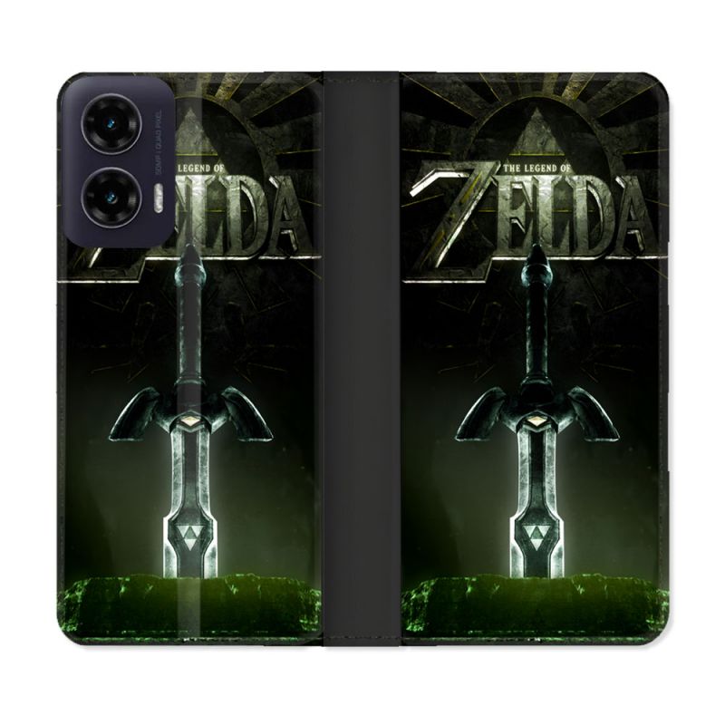 Housse cuir portefeuille Pour Motorola G35 5G Zelda