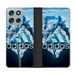 Housse cuir portefeuille Pour Motorola G56 5G Adidas Iceberg
