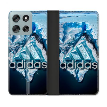 Housse cuir portefeuille Pour Motorola G56 5G Adidas Iceberg