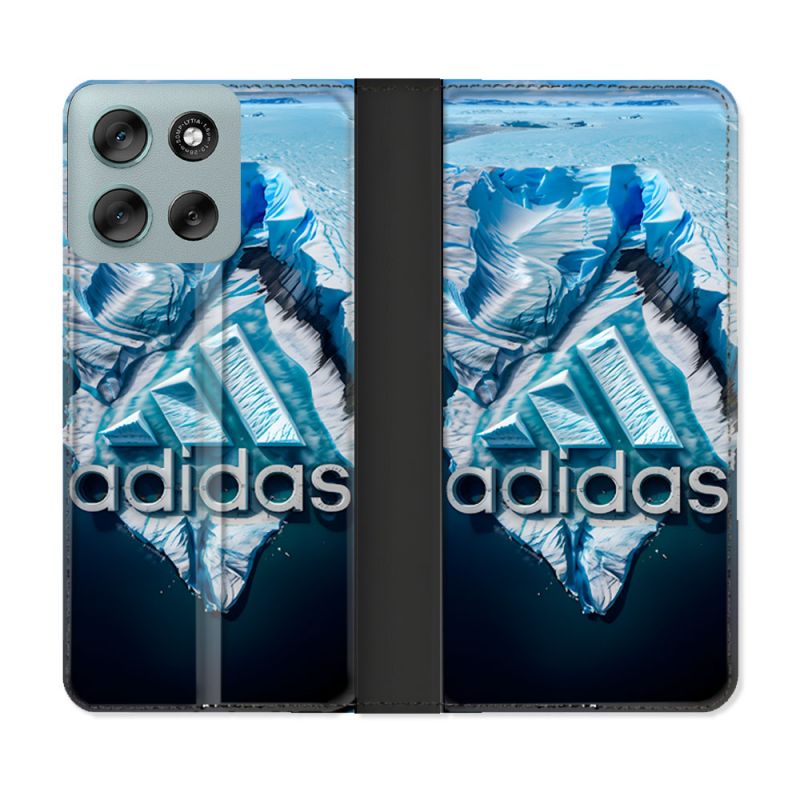 Housse cuir portefeuille Pour Motorola G56 5G Adidas Iceberg