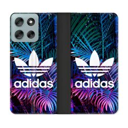Housse cuir portefeuille Pour Motorola G56 5G Adidas Palmier