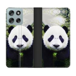 Housse cuir portefeuille Pour Motorola G56 5G Animal Panda Color