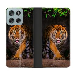Housse cuir portefeuille Pour Motorola G56 5G Animal Tigre Jungle