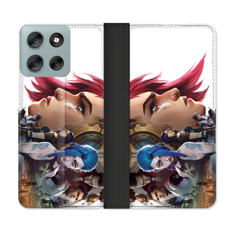 Housse cuir portefeuille Pour Motorola G56 5G Arcane Jinx Sœur