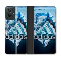 Housse cuir portefeuille Pour Motorola G55 5G Adidas Iceberg
