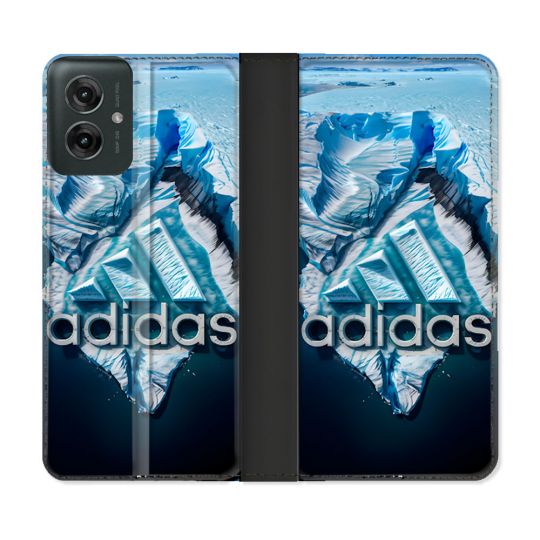 Housse cuir portefeuille Pour Motorola G55 5G Adidas Iceberg